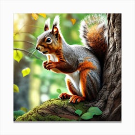 Squirrel In The Forest 381 Canvas Print
