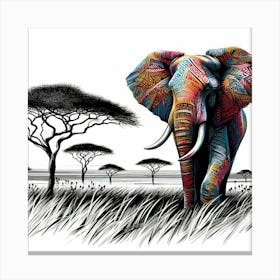 Illustration Elephant 1 Canvas Print