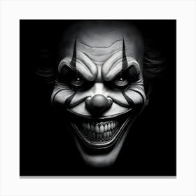 Creepy scary Clown isolated on black background 3 Canvas Print