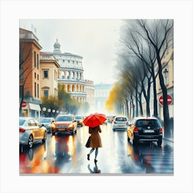 Rainy Day In Rome Canvas Print