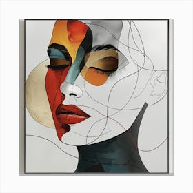 Abstract Woman'S Face - colorful cubism, cubism, cubist art,    abstract art, abstract painting  city wall art, colorful wall art, home decor, minimal art, modern wall art, wall art, wall decoration, wall print colourful wall art, decor wall art, digital art, digital art download, interior wall art, downloadable art, eclectic wall, fantasy wall art, home decoration, home decor wall, printable art, printable wall art, wall art prints, artistic expression, contemporary, modern art print, Canvas Print