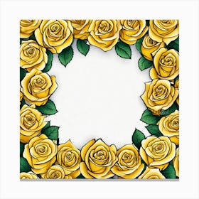 Yellow Roses Frame 20 Canvas Print