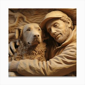 One Man And His Dog Canvas Print