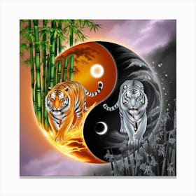 Yin Yang Tiger Canvas Print