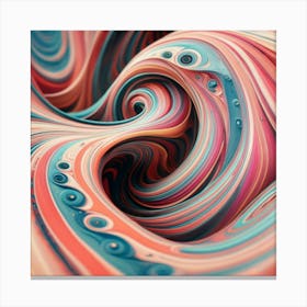 Close-up of colorful wave of tangled paint abstract art 28 Canvas Print