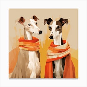 Whippets In Jumpers 2 Canvas Print