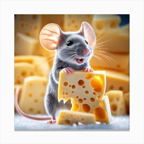 Mouse Eating Cheese Canvas Print