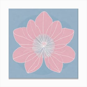 A White And Pink Flower In Minimalist Style Square Composition 681 Canvas Print