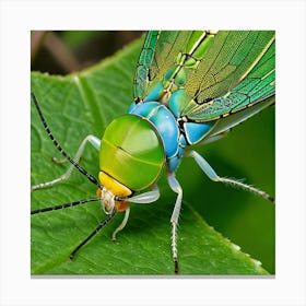 Green And Yellow Butterfly Canvas Print