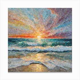 An Artistic Painting That Expresses Clear Beach Waves And Your Beautiful Colors Calm The Nerves (1) Canvas Print