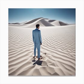 Businessman Standing In The Desert 1 Canvas Print