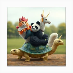 Asm Cat Riding Chicken Turtle Panda Llama Unicorn A9ca0538 Ce16 4690 8df2 8e30c3b34595 Canvas Print