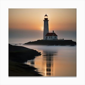Lighthouse At Sunrise Canvas Print