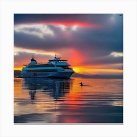 Sunset On The California Ferry Canvas Print