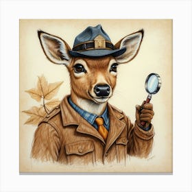 Deer Detective Canvas Print