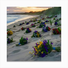 Flowers On The Beach 3 Canvas Print