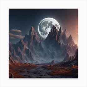 Full Moon In The Mountains Canvas Print