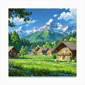 Mountain Village Canvas Print