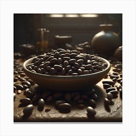 Coffee Beans In A Bowl 10 Canvas Print