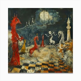 Midnight Gambit: The Surreal Kingdom Canvas Print