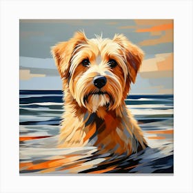 Abstract modernist Norfolk terrier dog Canvas Print