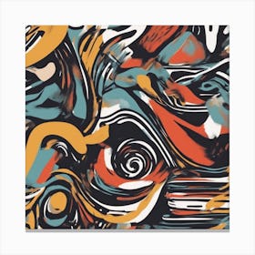 Bold Typography With Abstract Brushstrokes Canvas Print