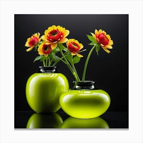 Two Green Vases Canvas Print