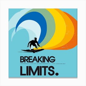 Surf Breaking Limits Square Canvas Print
