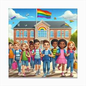 Rainbow School Children 1 Canvas Print