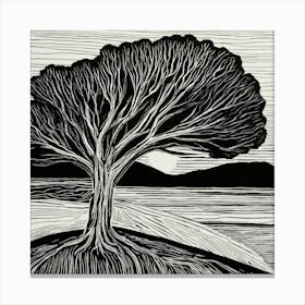 Linocut (13) Canvas Print