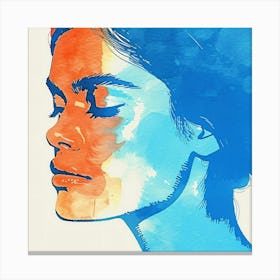 Watercolor Portrait Of A Woman 4 Canvas Print