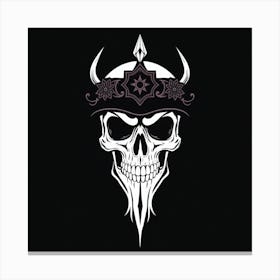 Skull With Horns Canvas Print