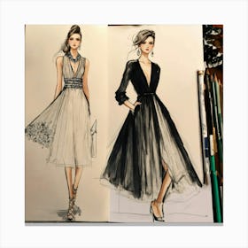 Fashion Sketch 6 Canvas Print