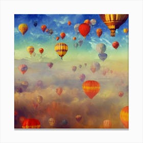 Hot Air Balloons Floating Adeline Yeo Canvas Print