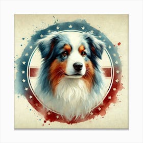 Watercolor Australian Shepherd 1 Canvas Print