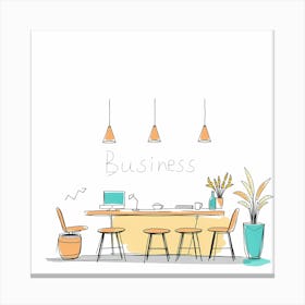 Business Office Canvas Print