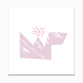 Abstract Pink Geometric Design with Dots – Modern Minimalist Art Canvas Print