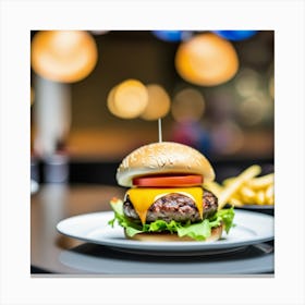 Burger And Fries 1 Canvas Print