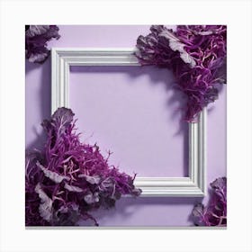 Purple Frame With Purple Leaves Canvas Print