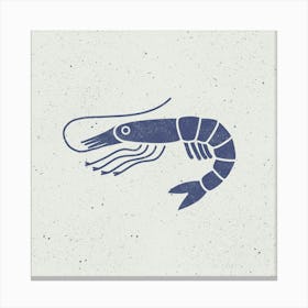 Blue Prawn or Shrimp Canvas Print