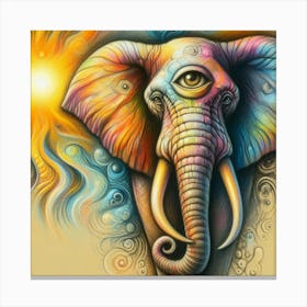Elephant Psychedelic Canvas Print