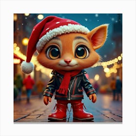 Santa Kitty 1 Canvas Print