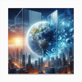 Futuristic Cityscape 79 Canvas Print