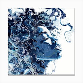 Blue Haired Woman 2 Canvas Print