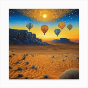 Hot Air Balloons In The Desert Canvas Print