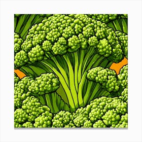 Seamless Pattern Of Broccoli 7 Canvas Print