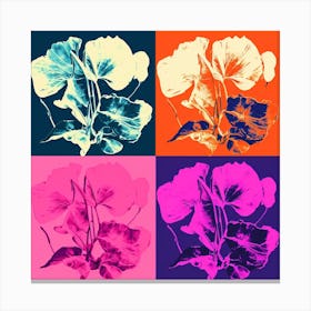 Andy Warhol Style Pop Art Flowers Cyclamen 4 Square Canvas Print