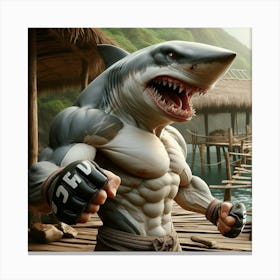 Karate Shark Canvas Print