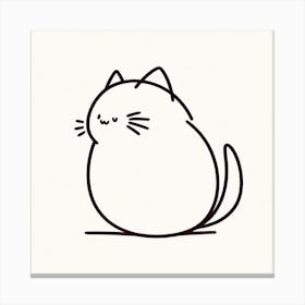 Kawaii Cat Drawing Canvas Print