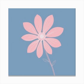 A White And Pink Flower In Minimalist Style Square Composition 243 Canvas Print